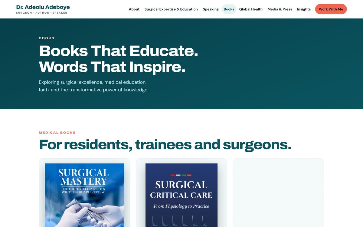 Books page on Dr. Adeolu Adeboye's website