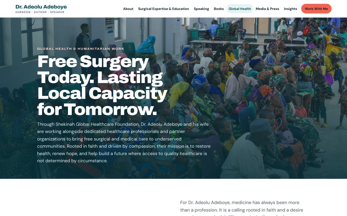 Global health page on Dr. Adeolu Adeboye's website