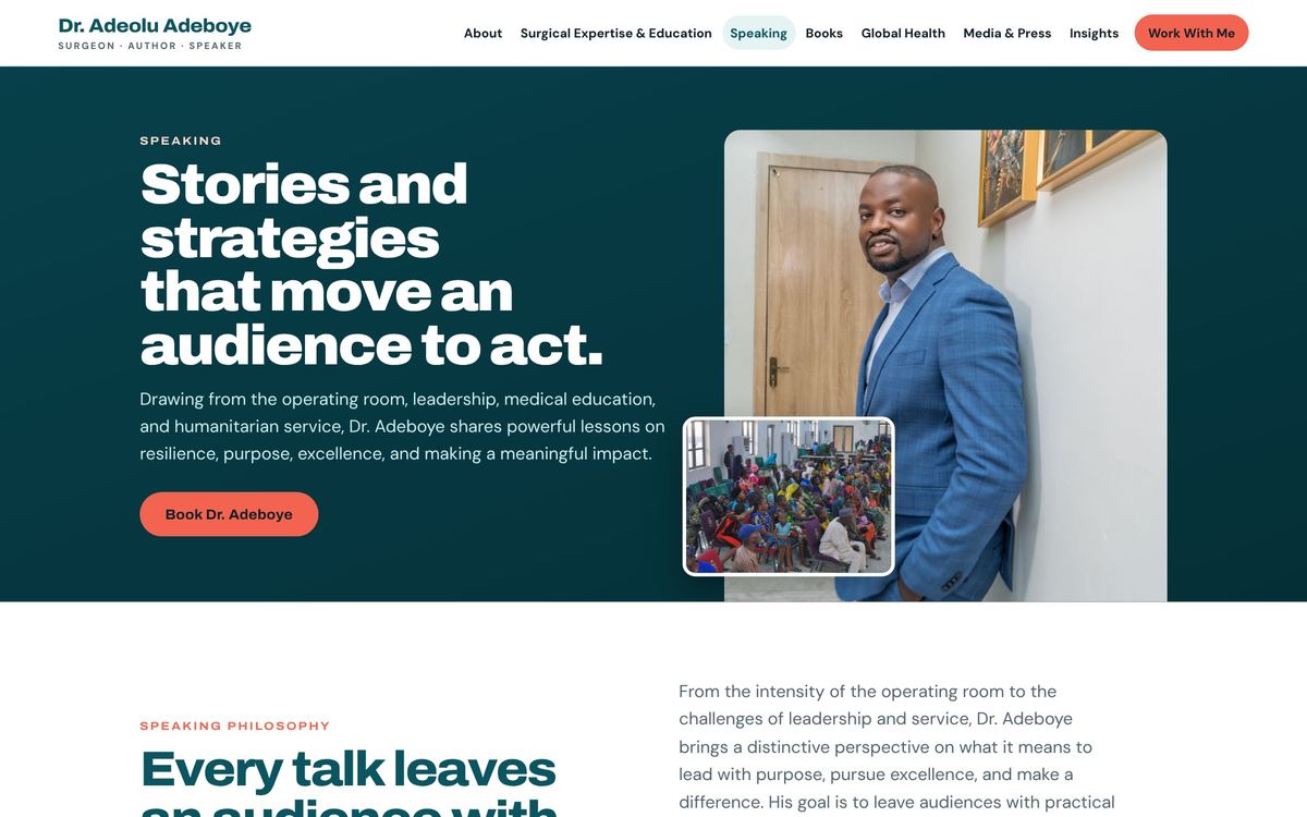 Speaking page on Dr. Adeolu Adeboye's website