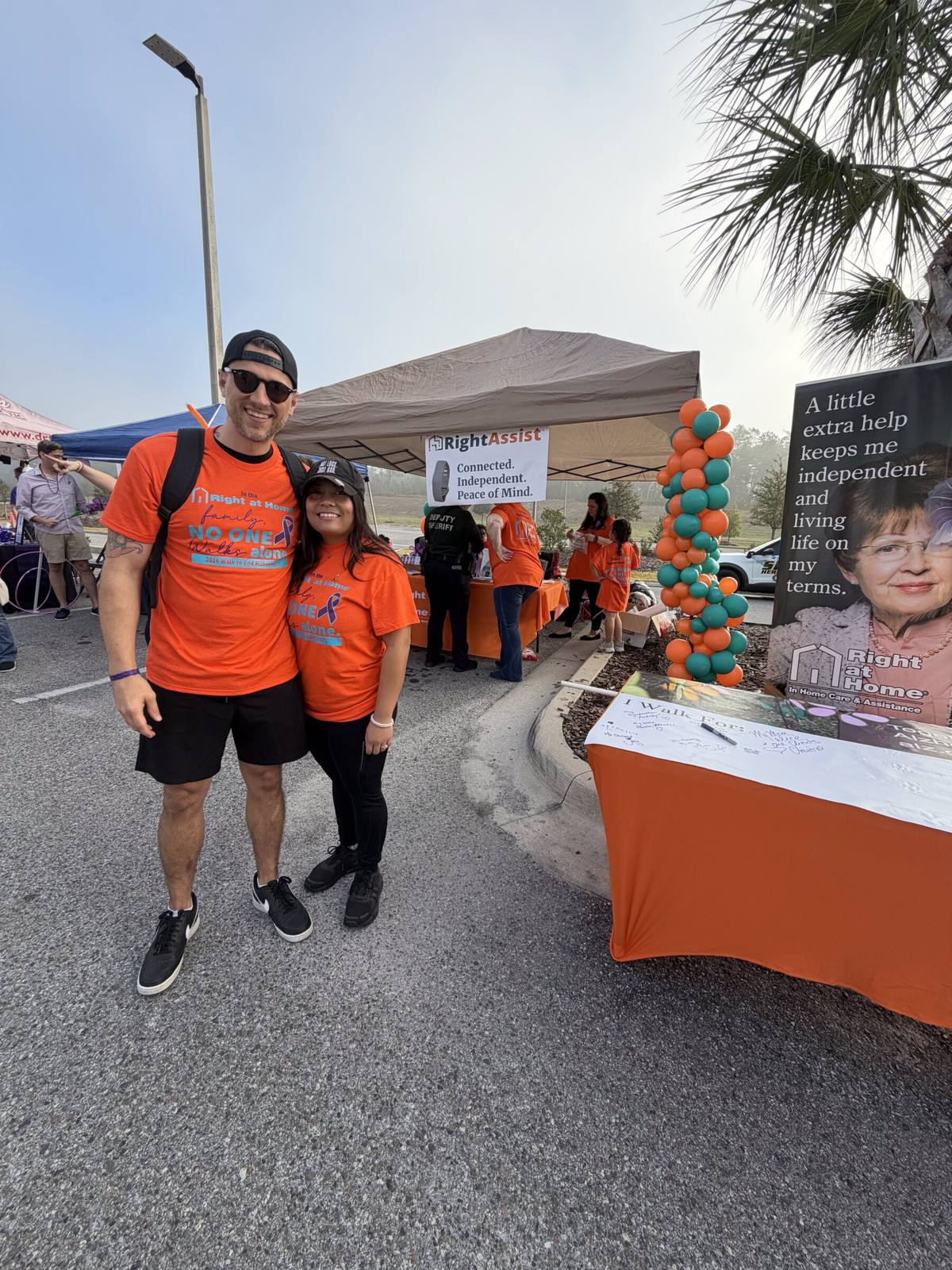 Volunteers at a community health outreach event in Tampa Bay