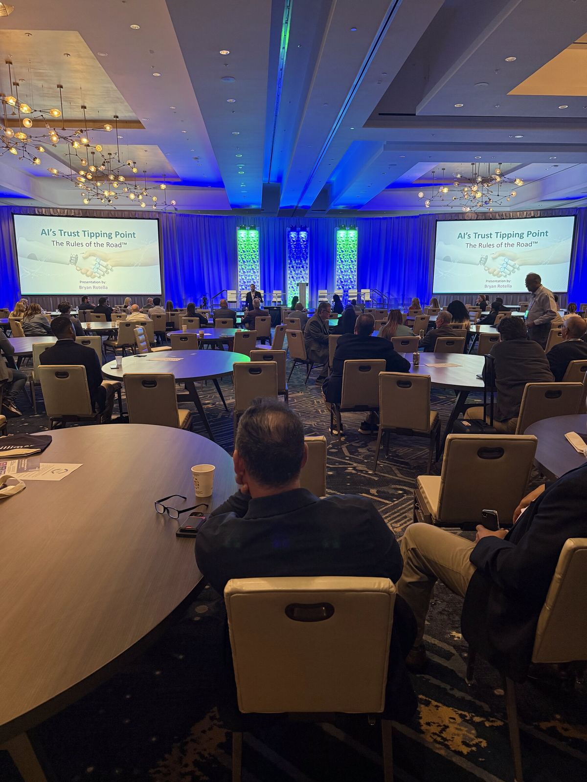 Healthcare and business leaders seated at a Tampa Bay conference