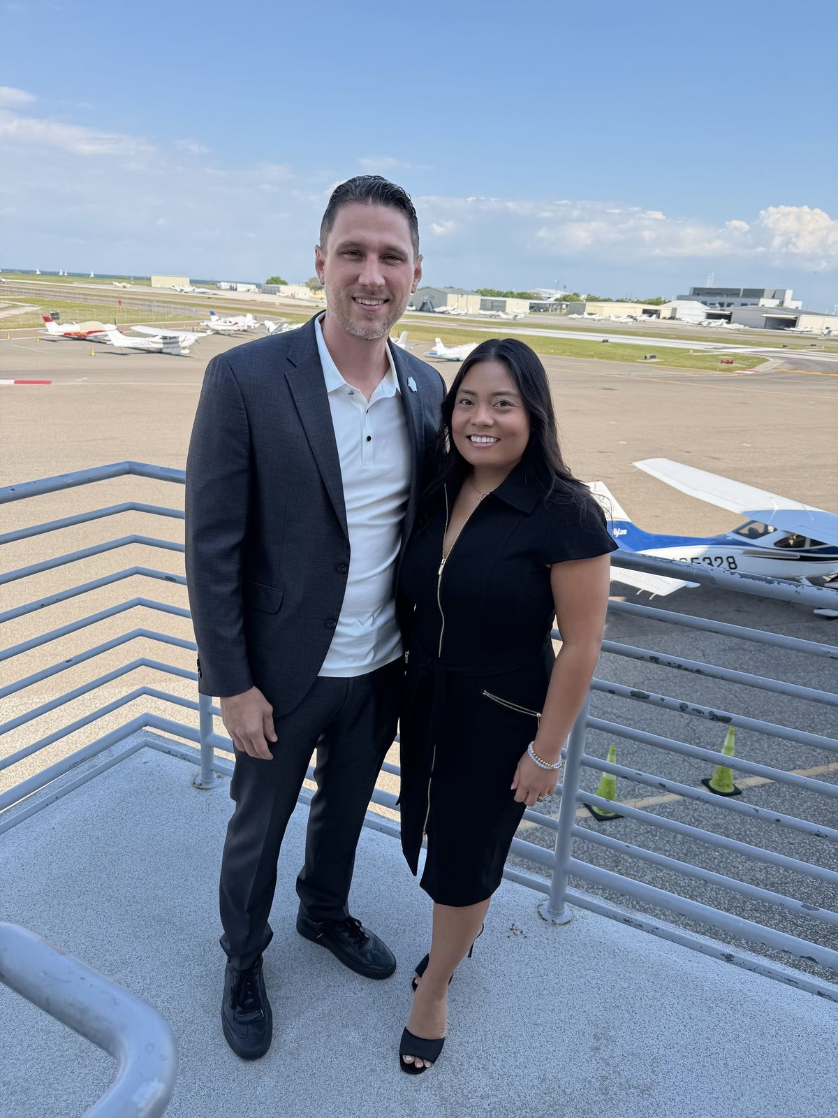 Justin Miller and his fiancée at a private provider dinner he hosted for The Provider Circle at The Hangar in St. Petersburg