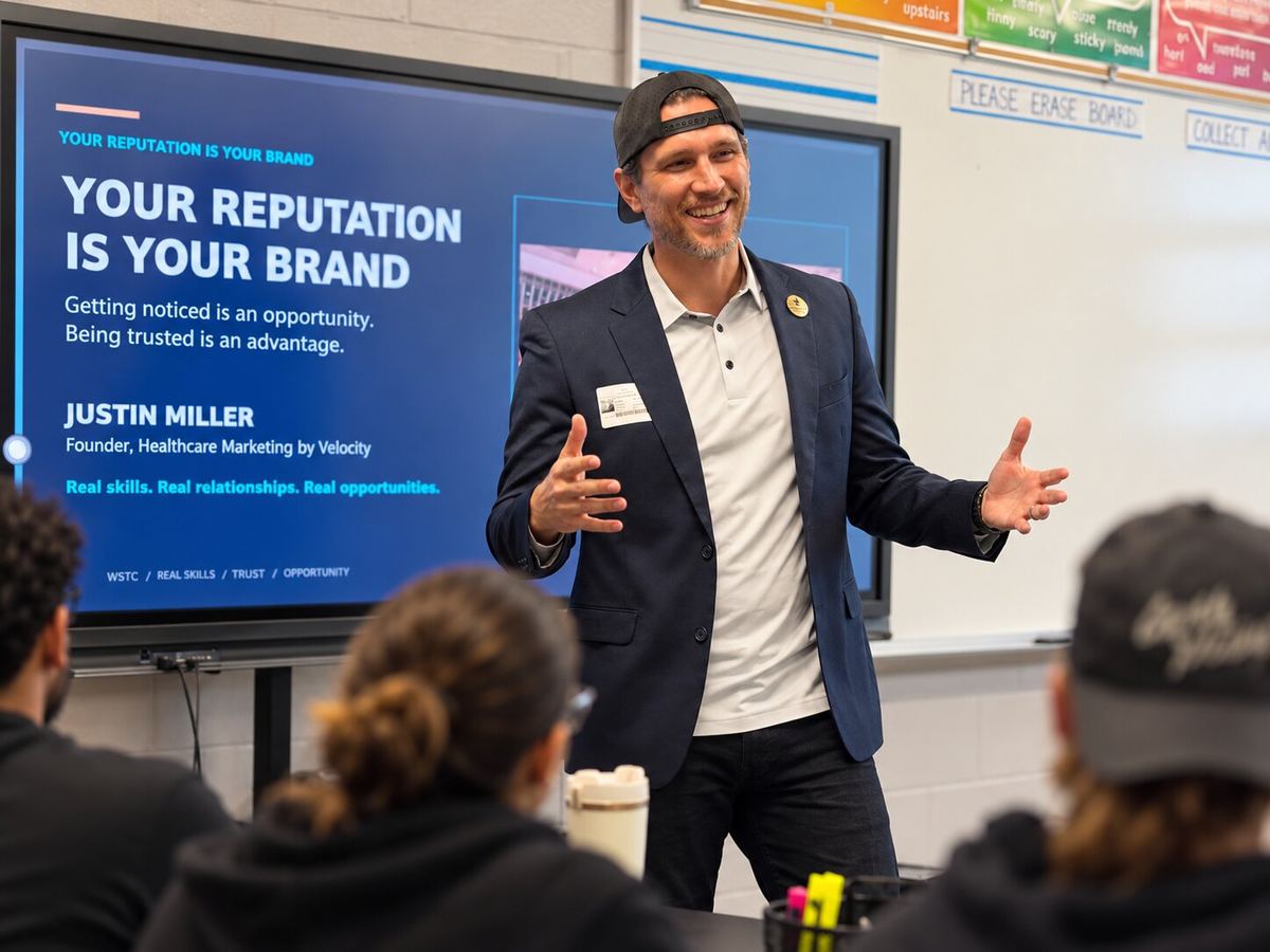 Justin Miller presenting a talk titled Your Reputation Is Your Brand