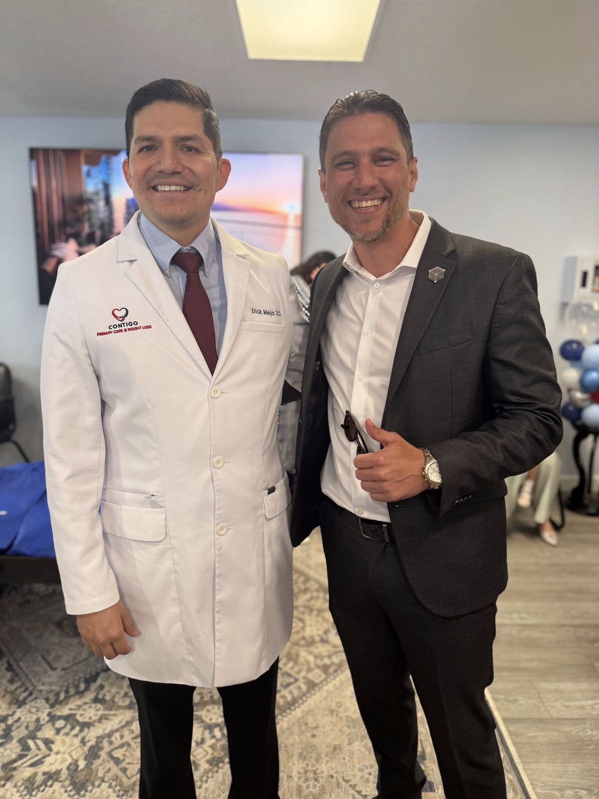 Justin Miller with a physician partner at a medical practice